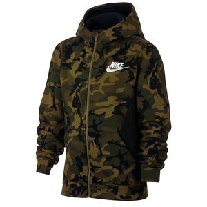 Boys Nike Full-Zip Club Camo Hoodie